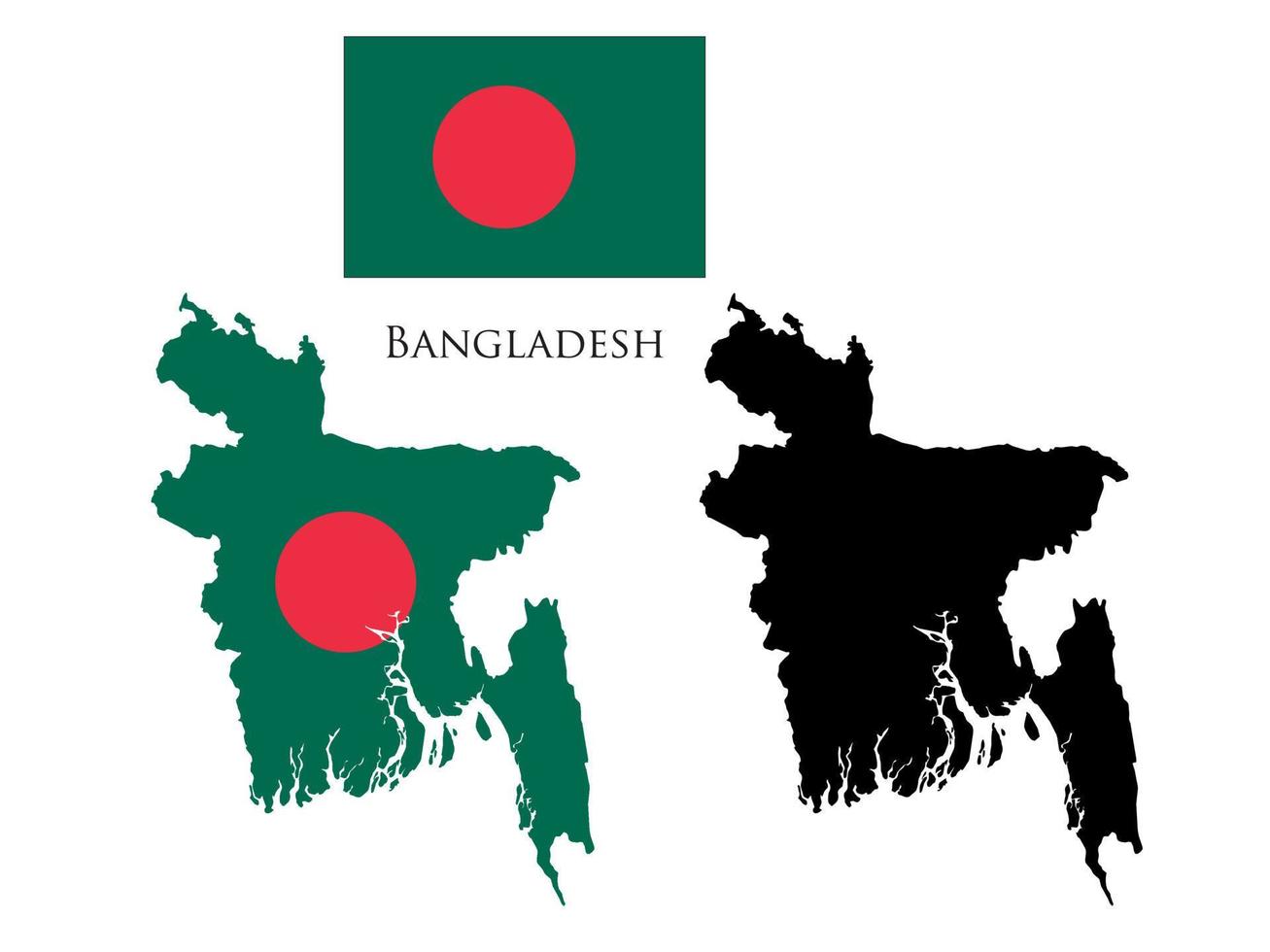 bangladesh Flag and map illustration vector