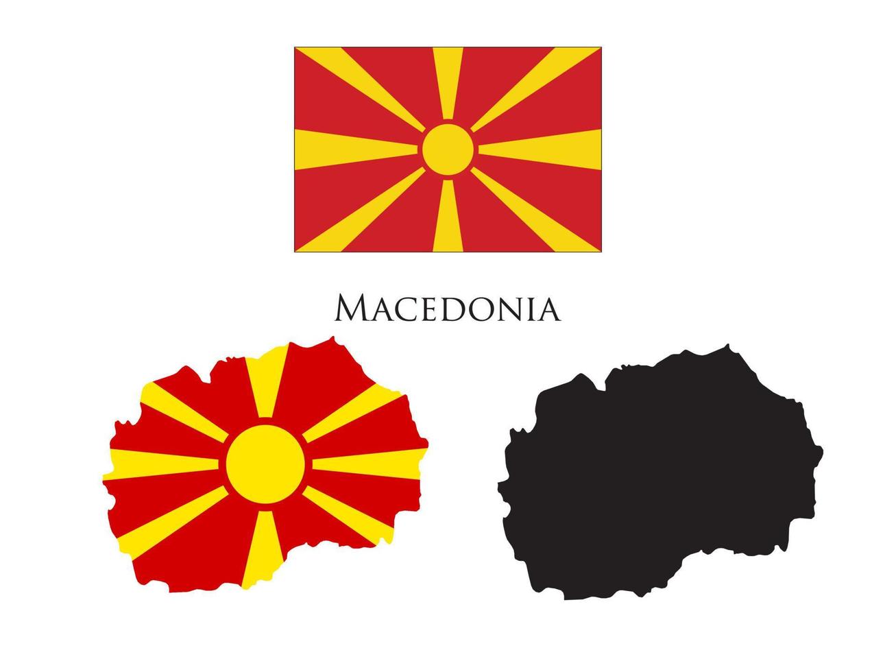 macedonia bandera y mapa ilustración vector