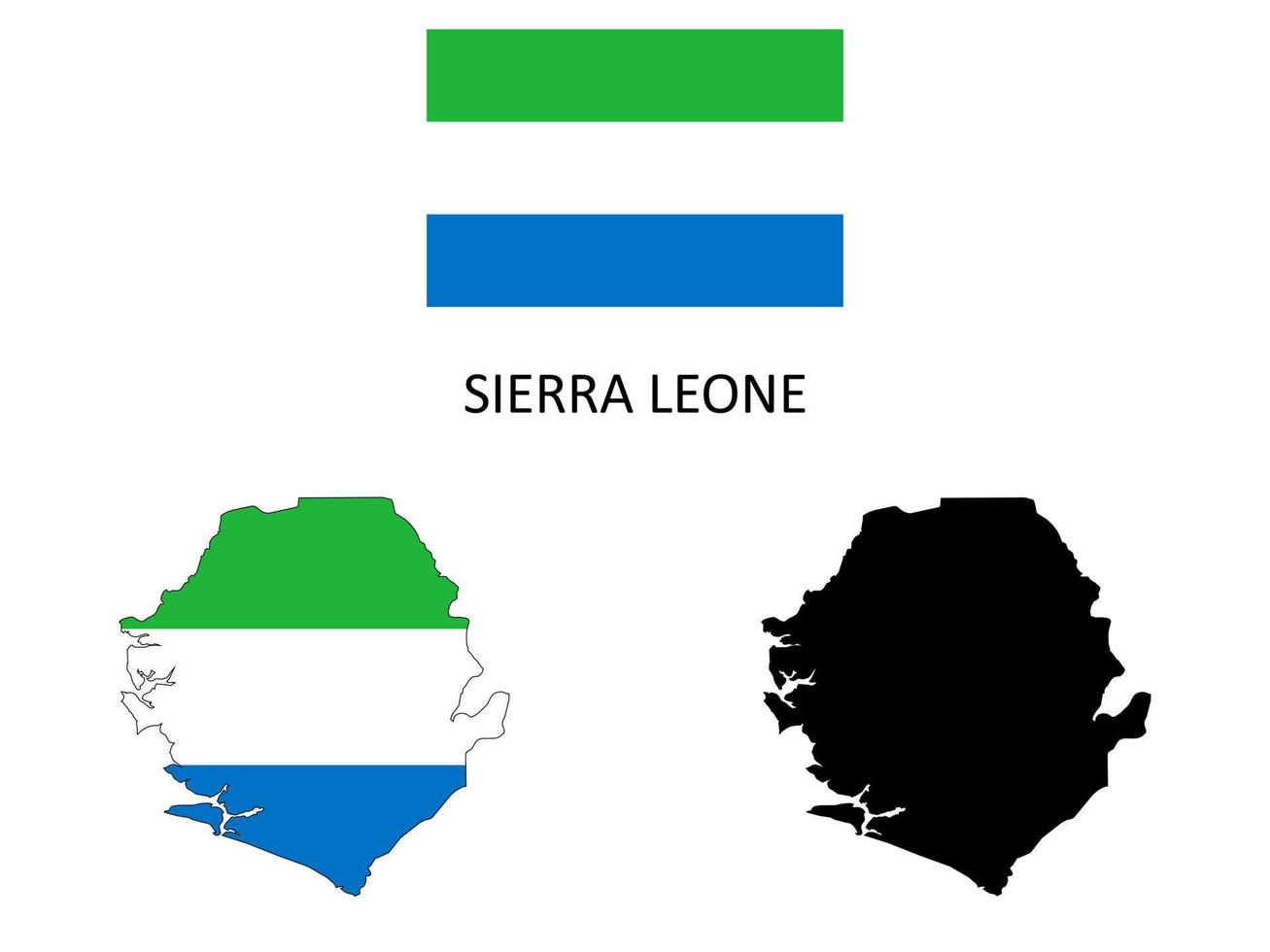 Sierra Leone flag and map illustration vector