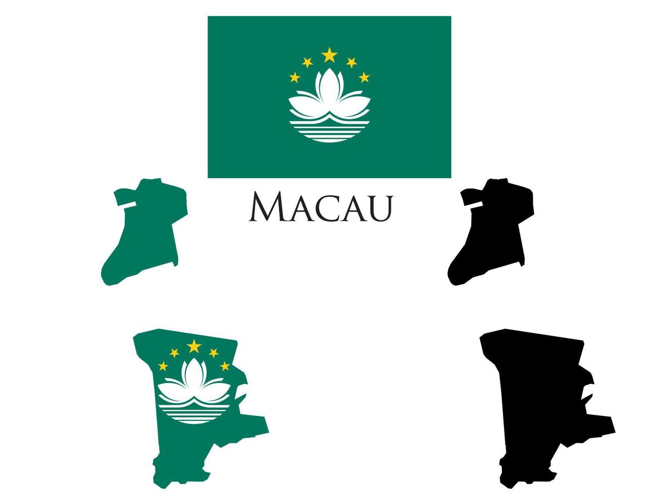macau flag and map illustration vector