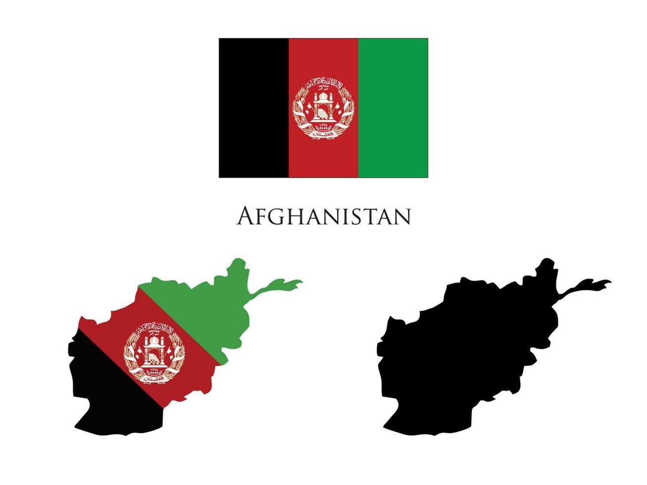 afghanistan flag and map illustration vector