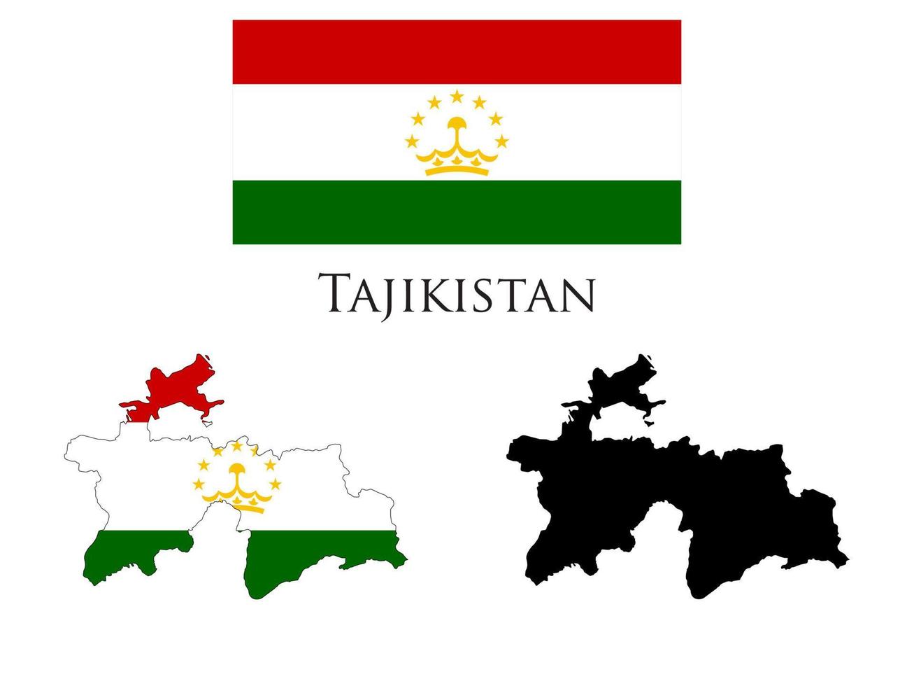 tajikistan flag and map illustration vector