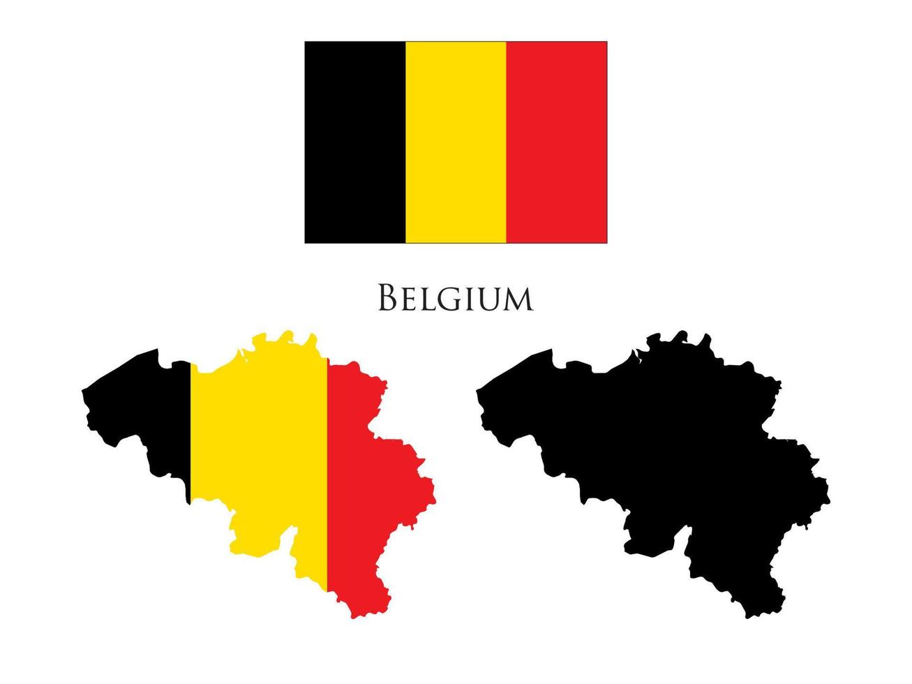 Bélgica bandera y mapa ilustración vector