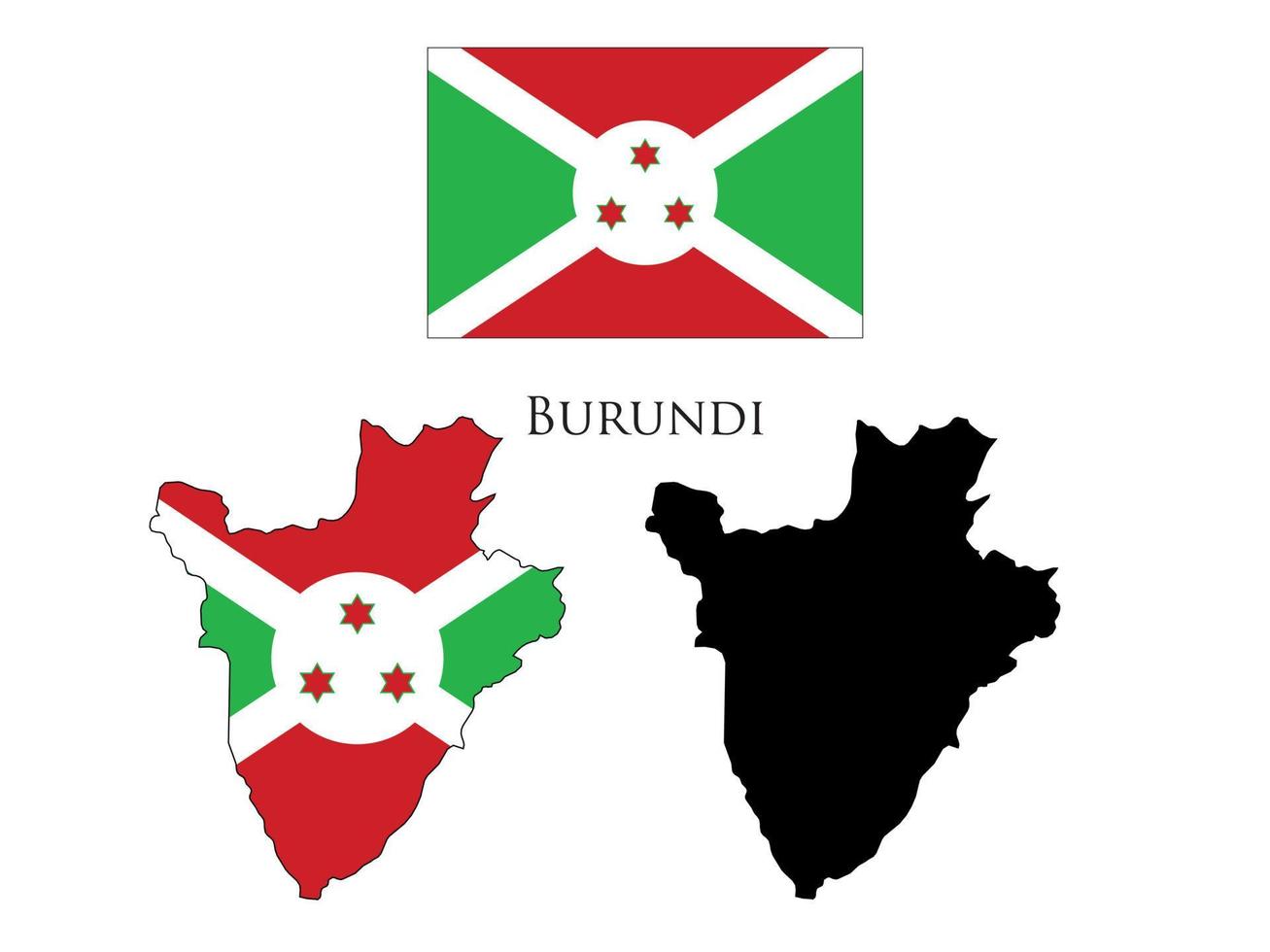 Burundi bandera y mapa ilustración vector