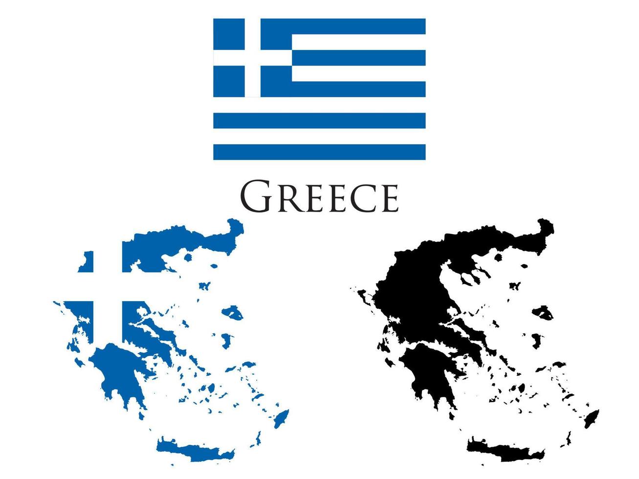 Grecia bandera y mapa ilustración vector