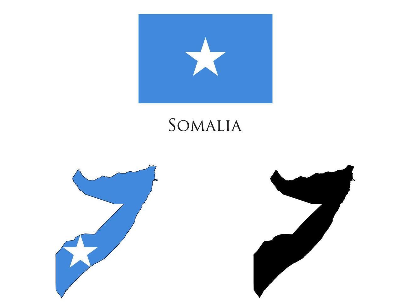 somalia flag and map illustration vector