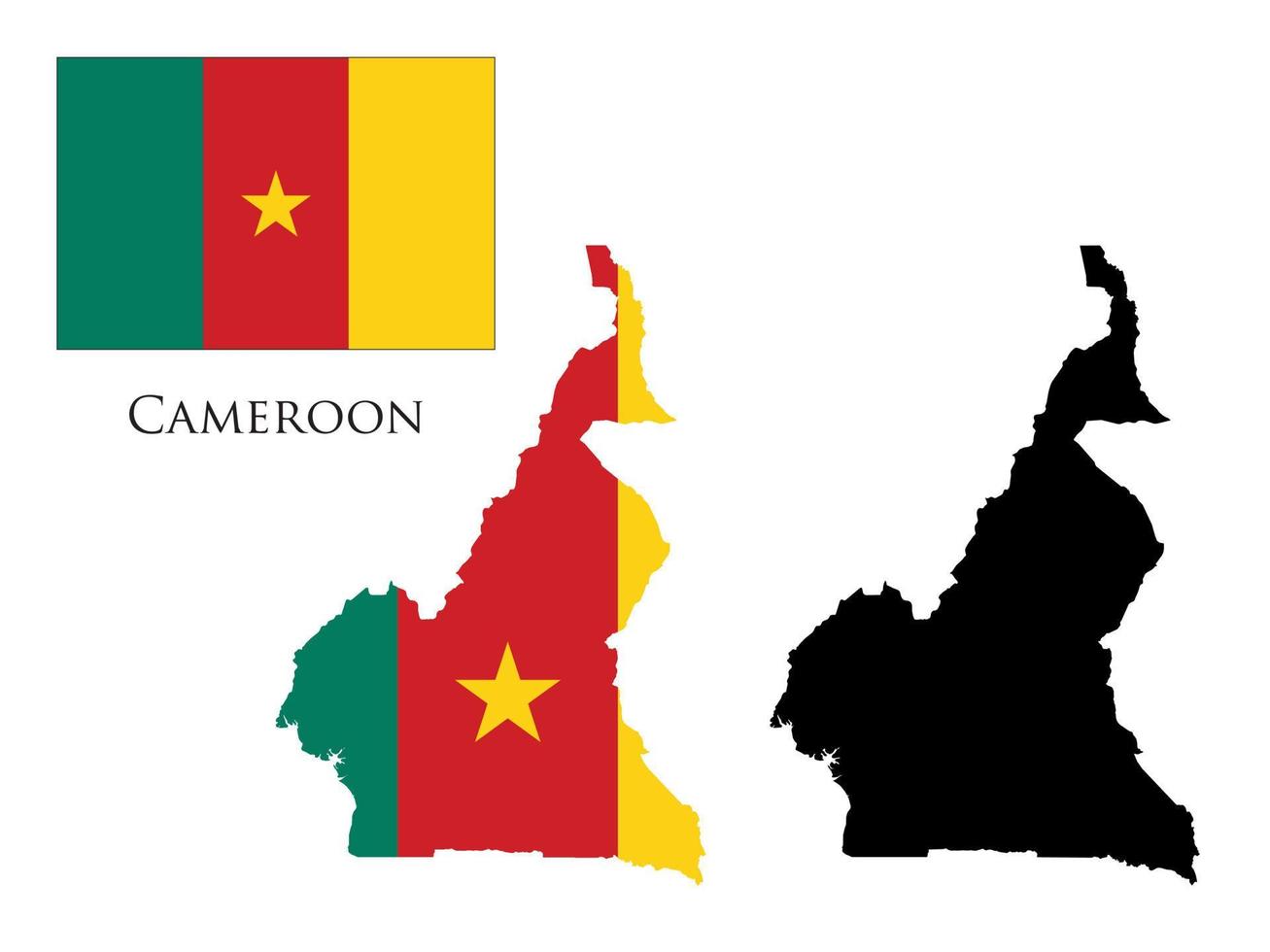 cameroon Flag and map illustration vector