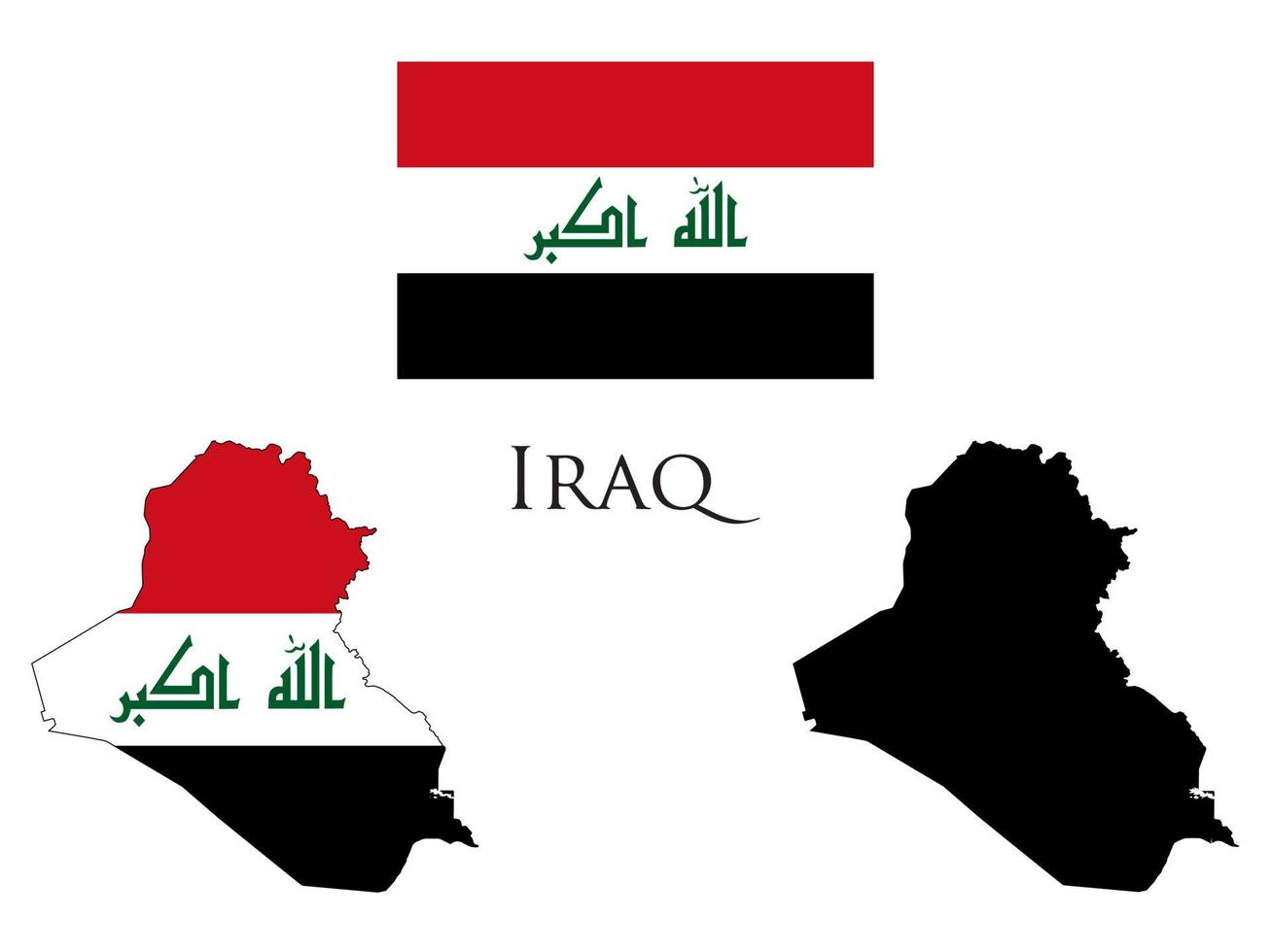 Irak bandera y mapa ilustración vector