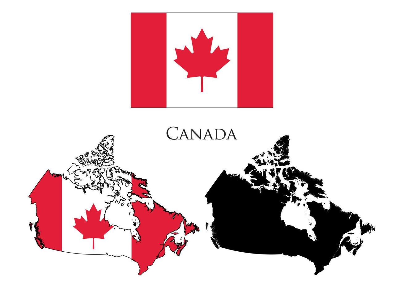 Canadá bandera y mapa ilustración vector