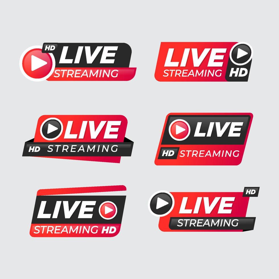 Live Streaming Label Set vector