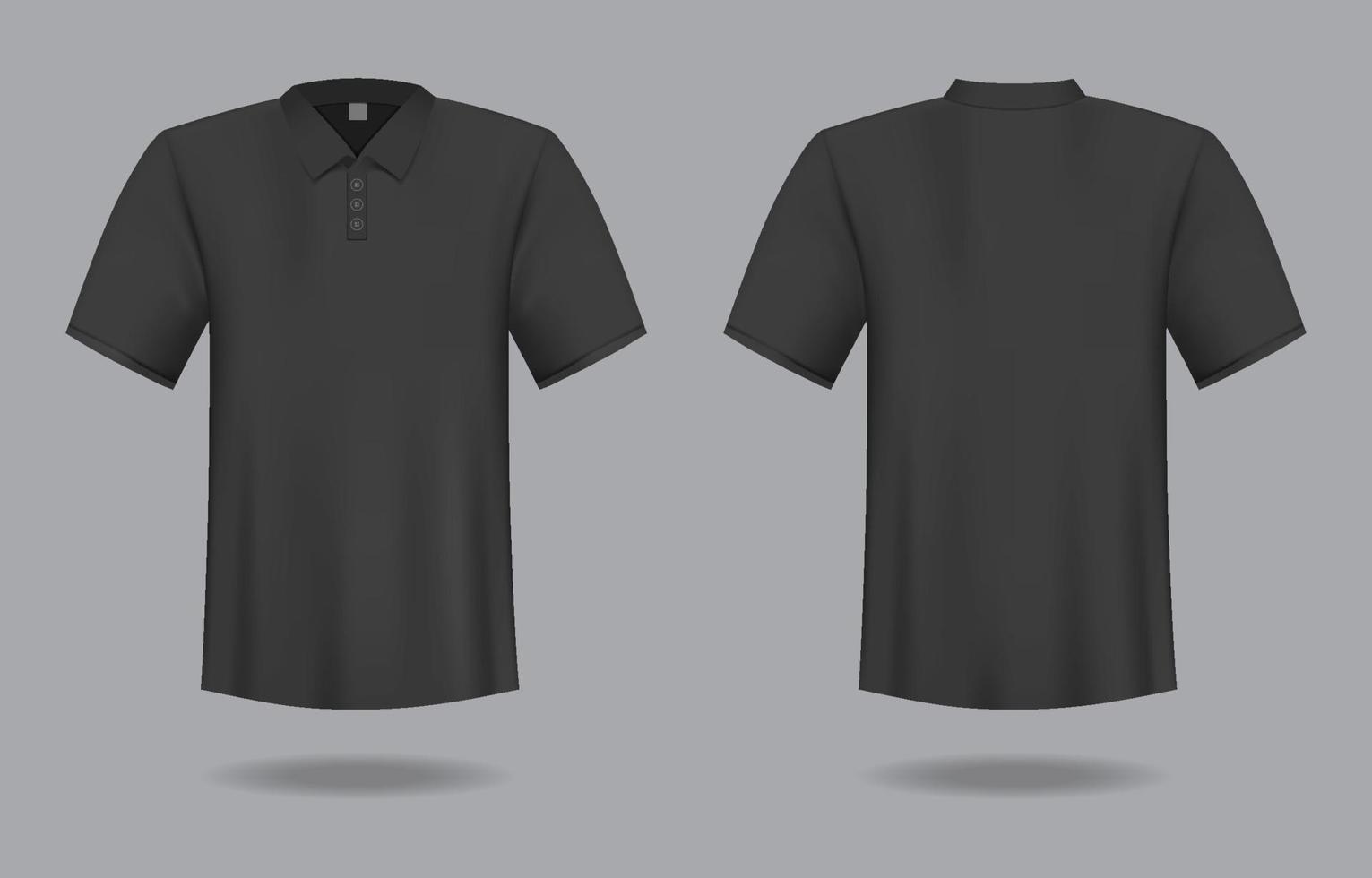 3d polo negro camiseta vector