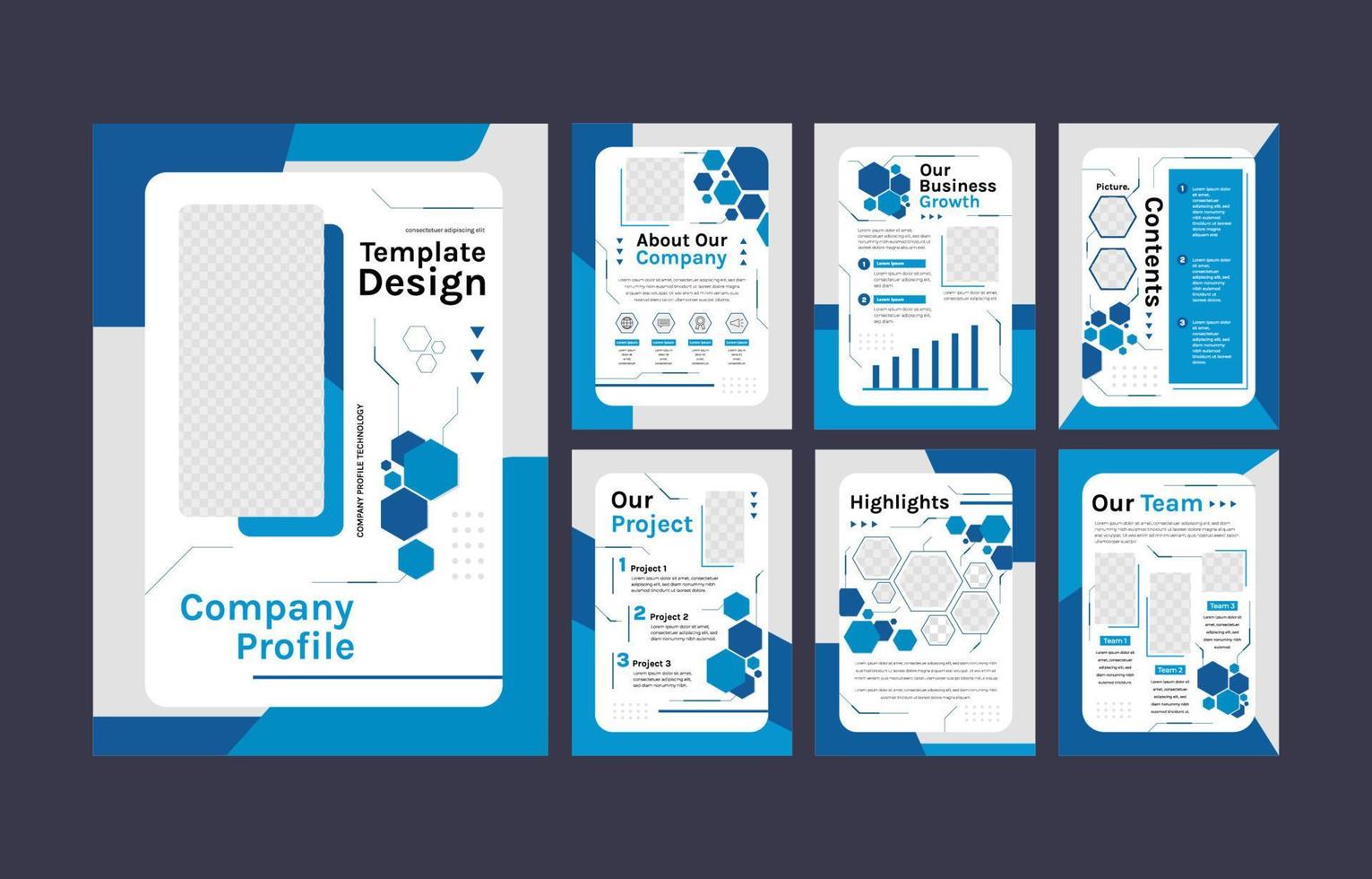 Creative Blue Company Profile Template vector