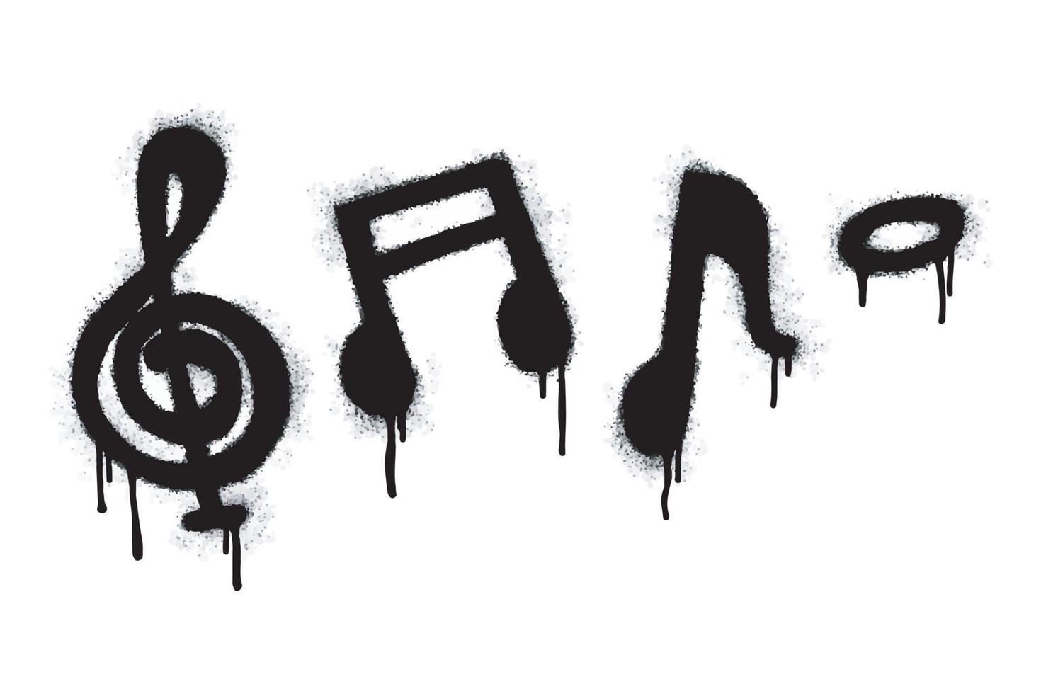 Spray Painted Graffiti Tone icon Word Sprayed isolated with a white background. graffiti Note music icon with over spray in black over white. Vector illustration.