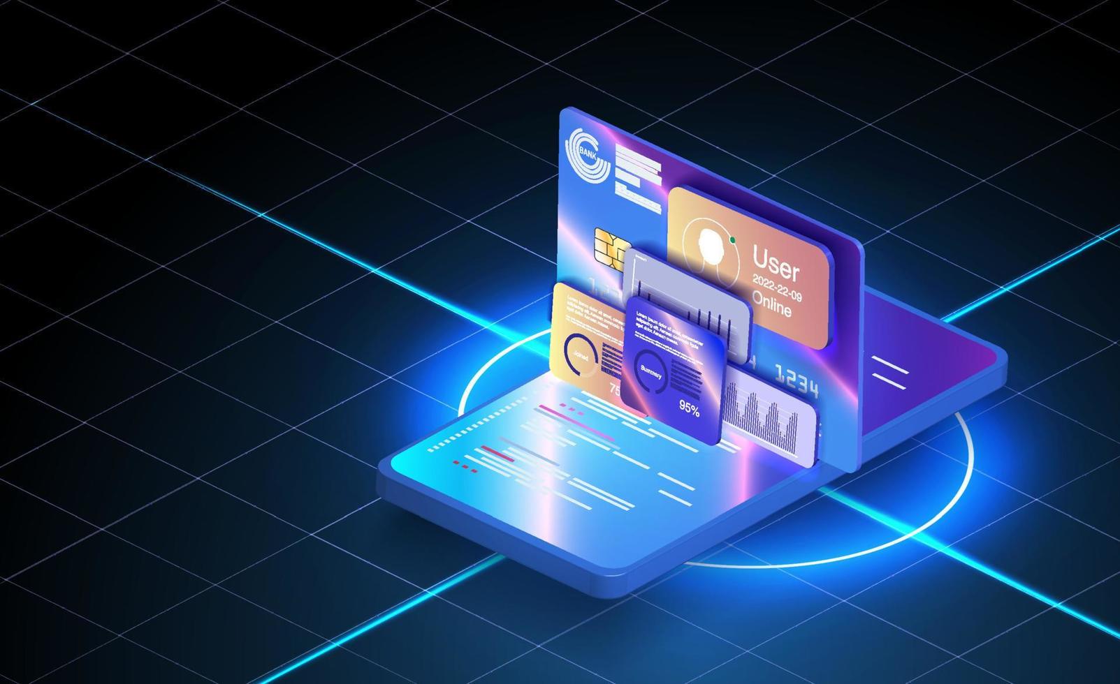 Realistic smartphone mockup. Device UI UX mockup for presentation template. Internet of things concept. vector