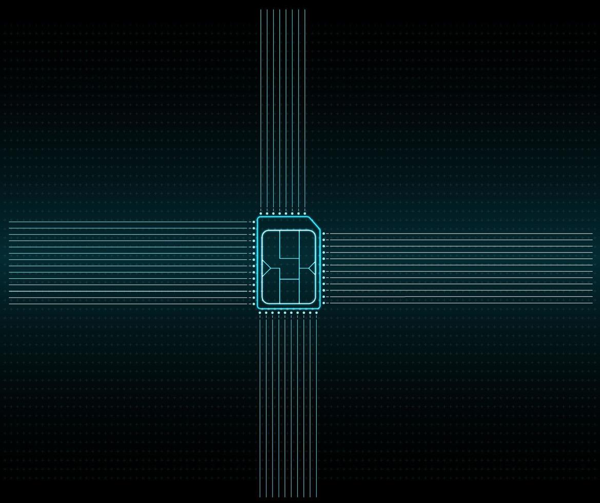 Embedded SIM concept. New mobile communication technology. Concept for mobile sim card technology and network. vector