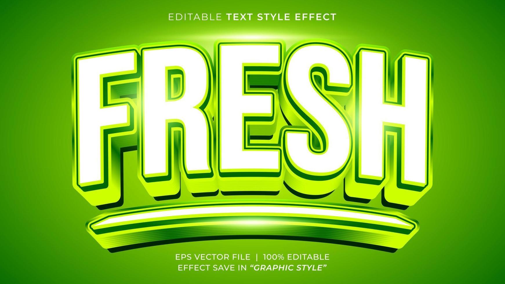 Fresh green 3D editable text effect template vector