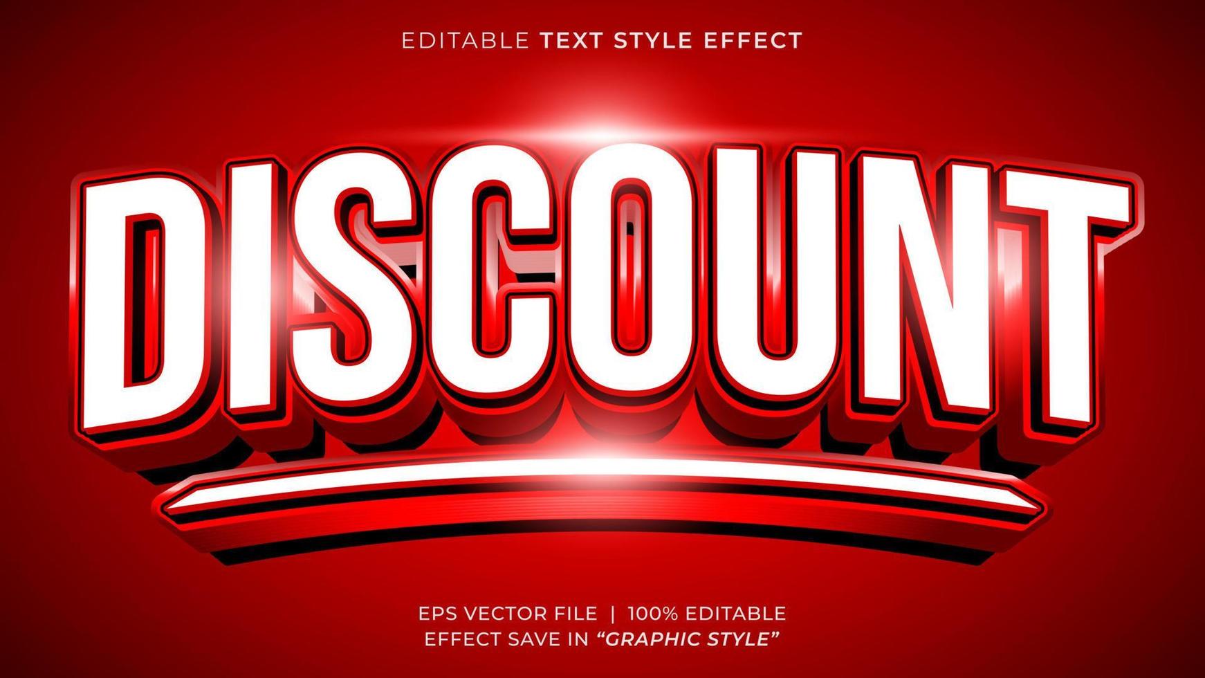 Discoount sale promo 3D editable text effect template vector
