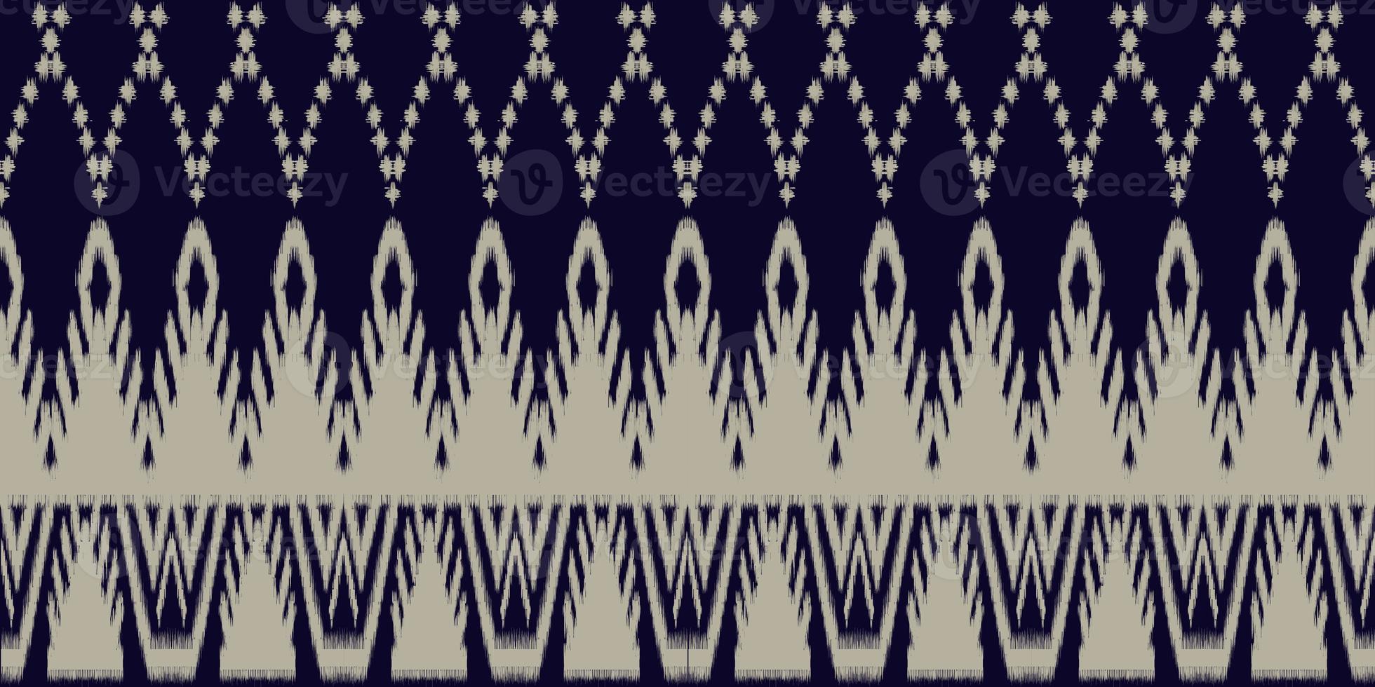 Beautiful colorful Thai knitted embroidery. geometric ethnic oriental pattern traditional on black background, Thai pattern culture, green stylem, clipping path include photo