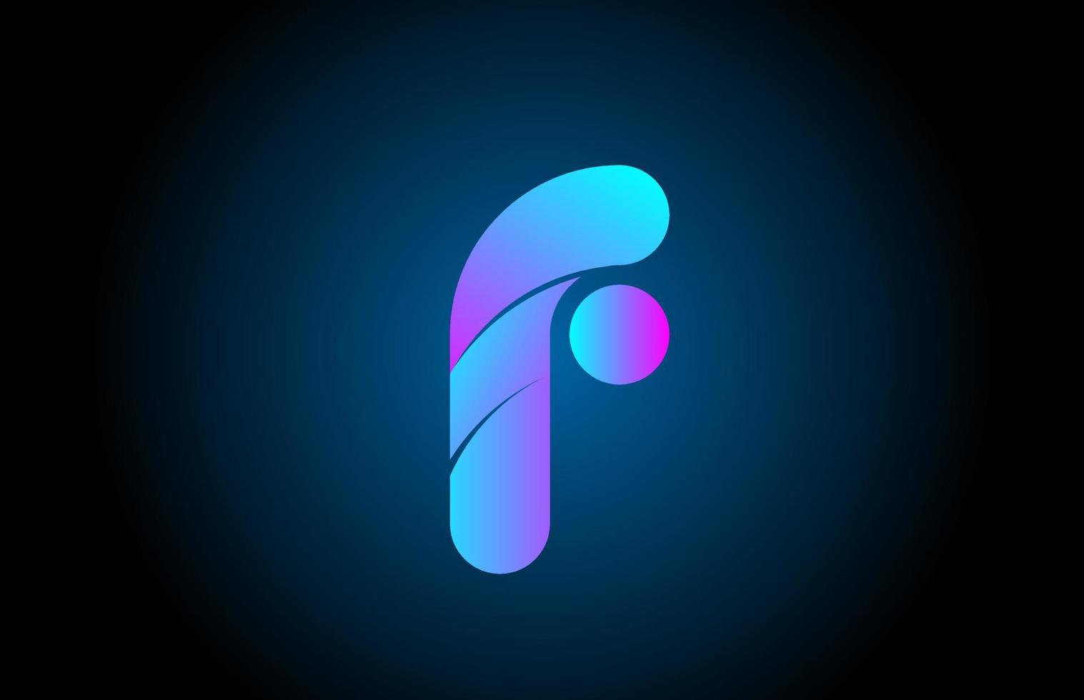 blue pink F alphabet letter logo icon design with gradient color. Creative template for company and business vector