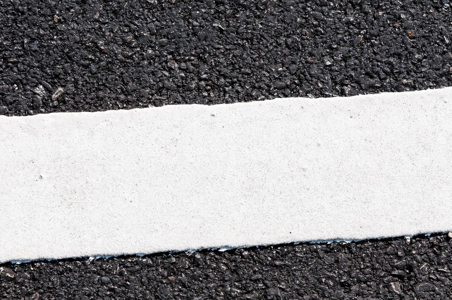 White line on new asphalt detail,Street with white line texture photo