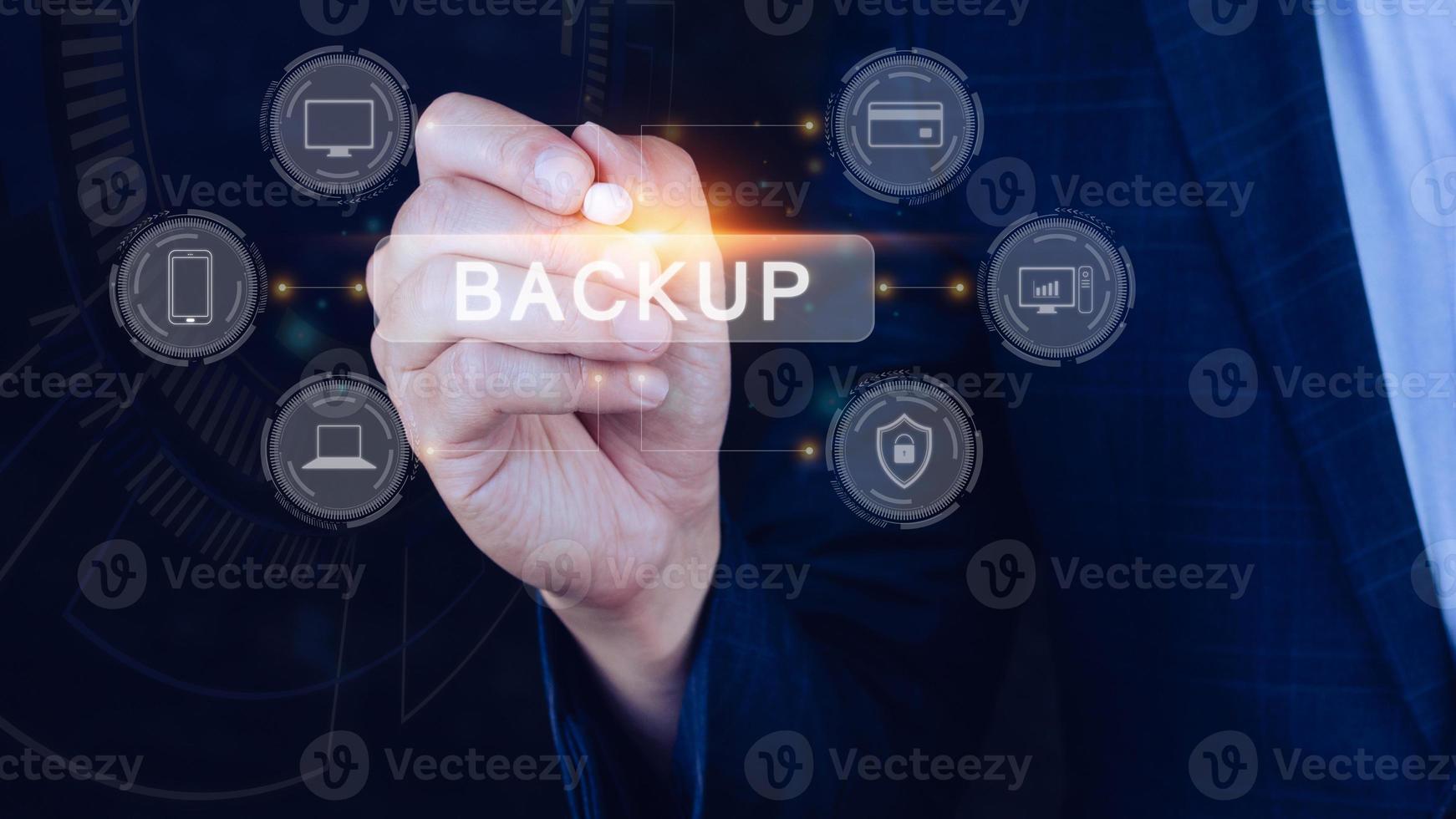 Internet data storage backup, technology business concept, Cloud technology, Data storage, Networking and internet service concept. photo