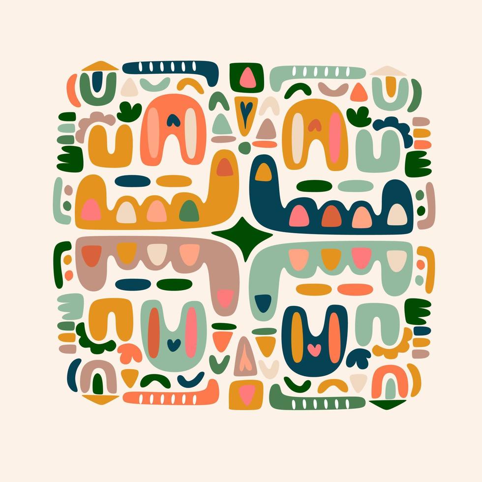 Colorful Shapes Pattern Abstract vector