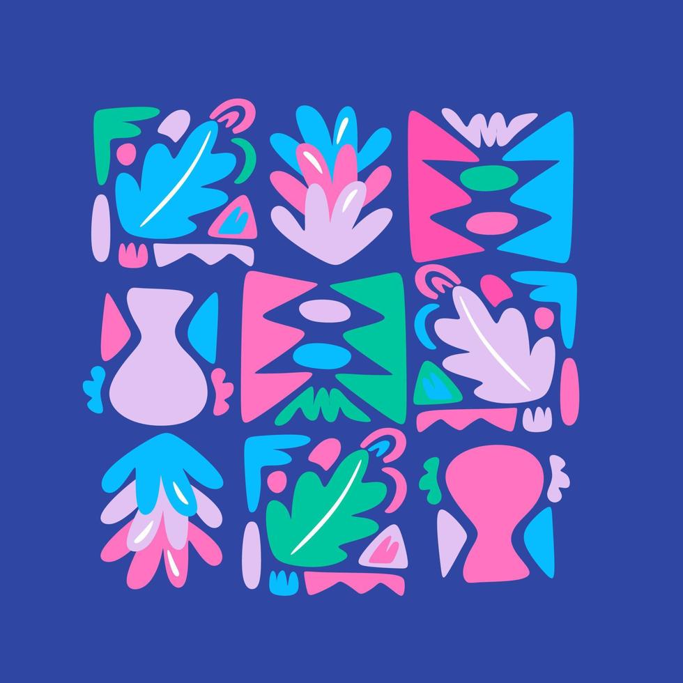Colorful Shapes Floral Flat Design vector