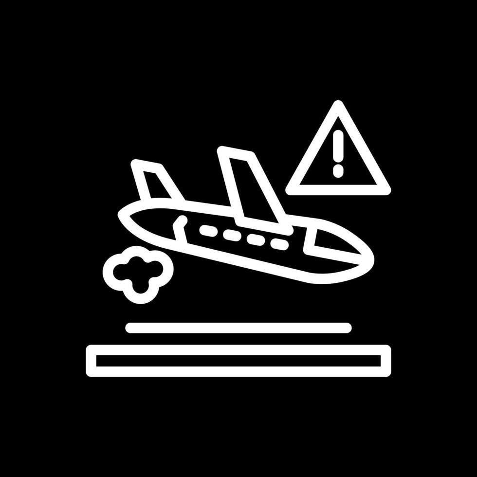 diseño de icono de vector de accidente de avión