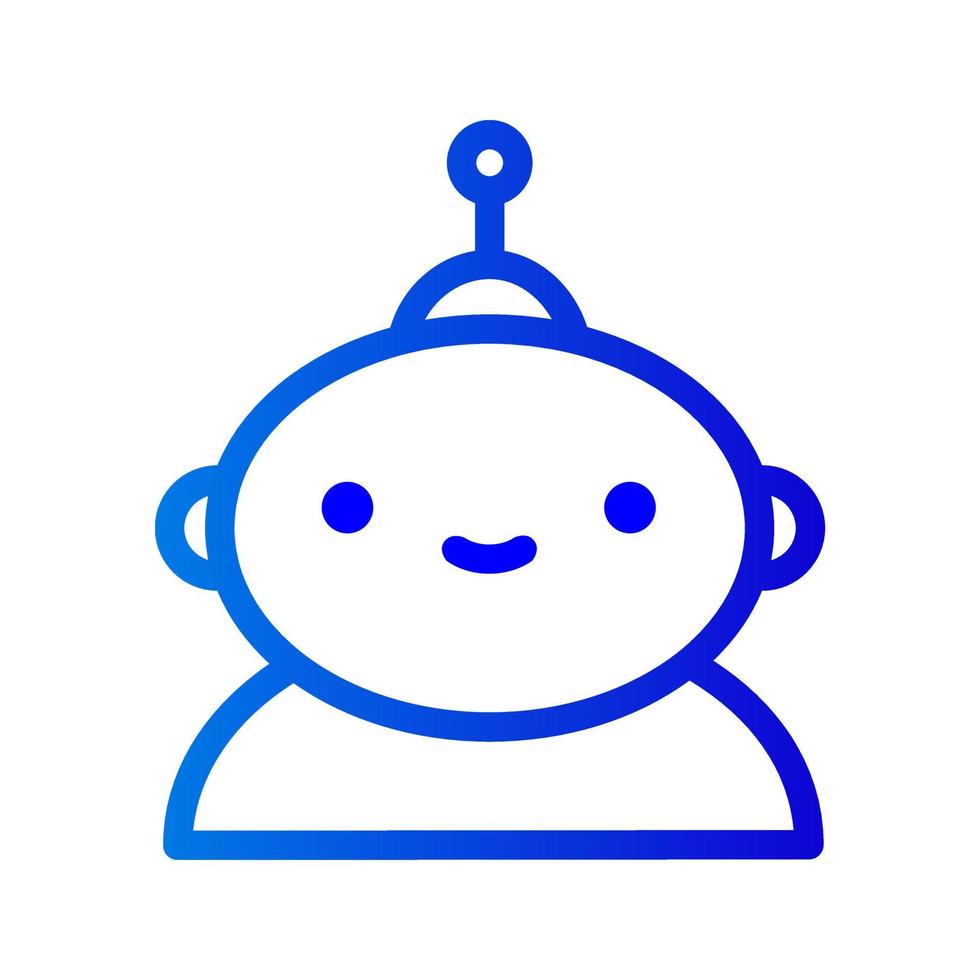 Chat robot icon. AI message bot logo. Arteficial intelligence technology symbol. Vector gradien line illustration