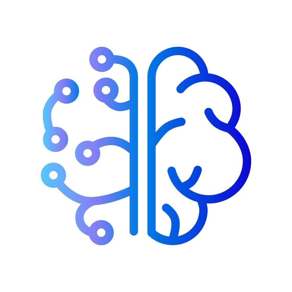 Artificial neural networks. Abstract concept brain. AI model learnong machine technology. Future processor cybernatic mind model vector