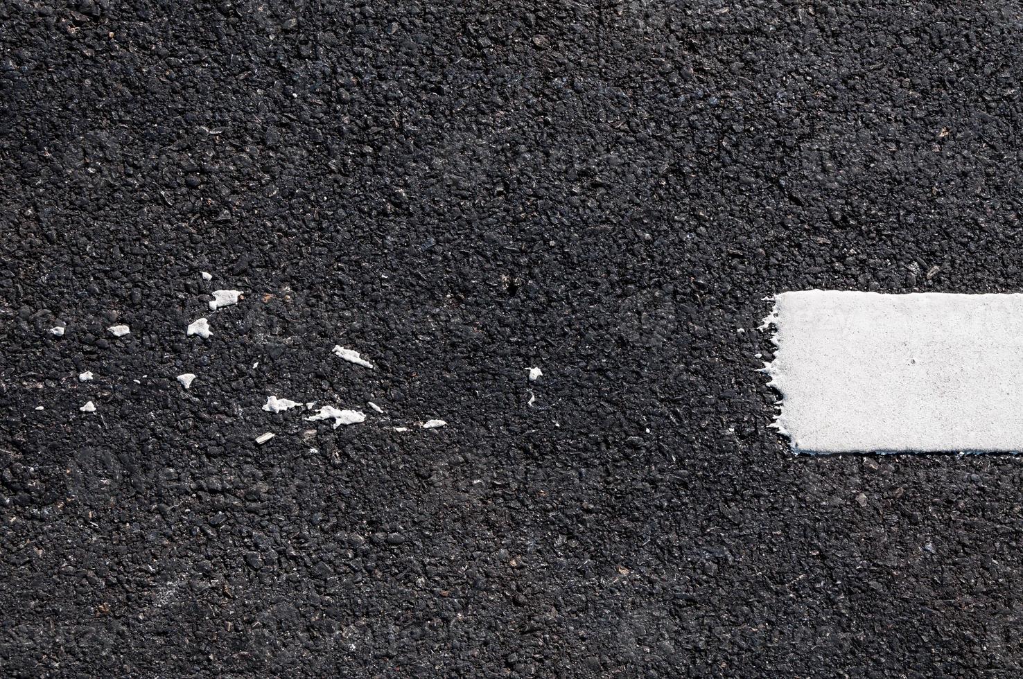 White line on new asphalt detail,Street with white line texture photo