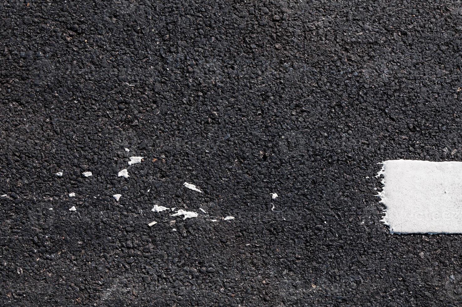White line on new asphalt detail,Street with white line texture photo