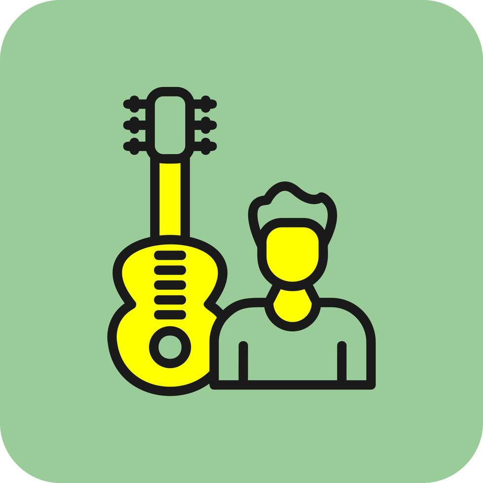 diseño de icono de vector de guitarrista