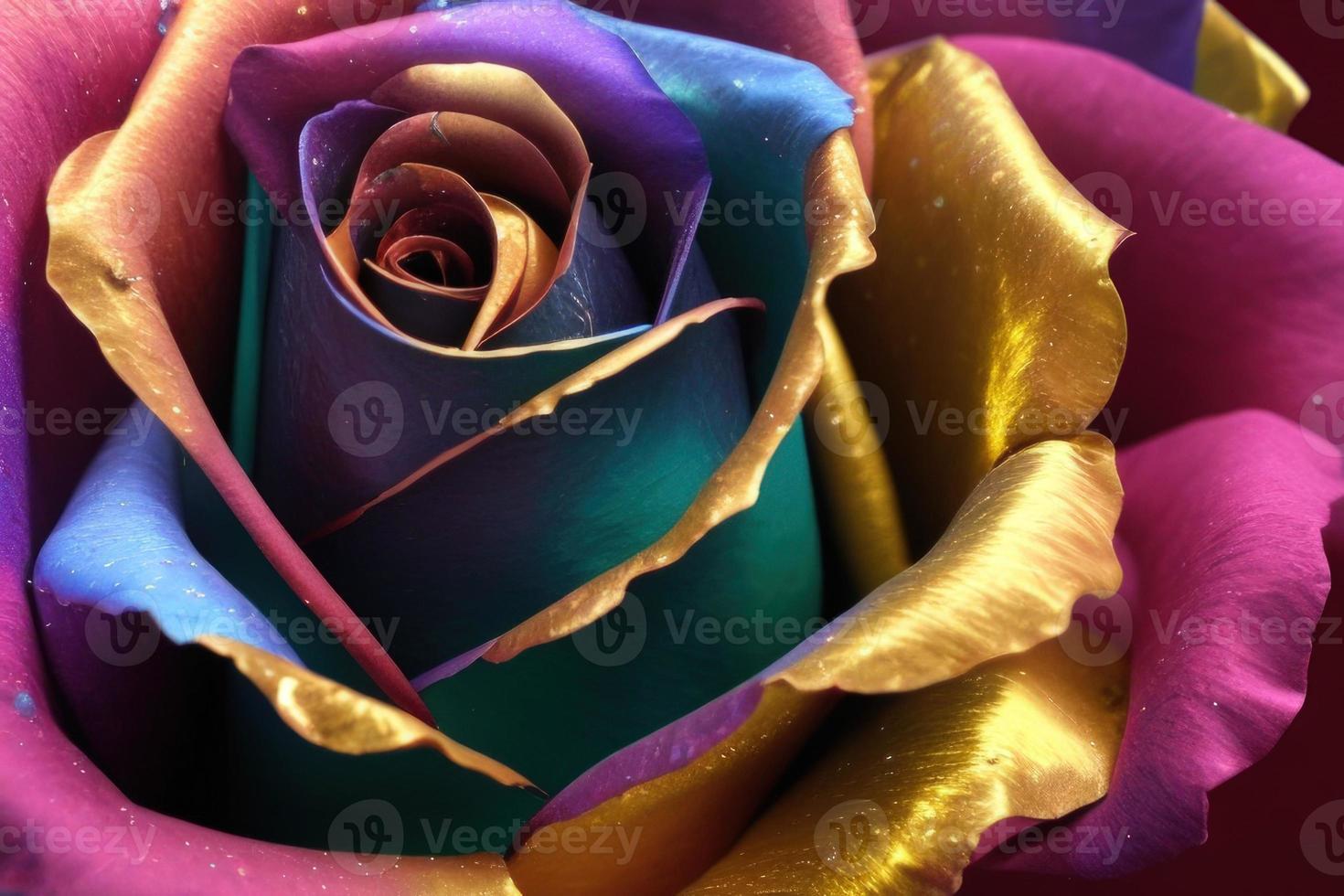 metallic colorful gold rose photo