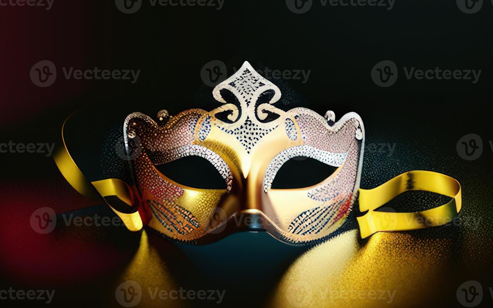 carnival mask on black background photo