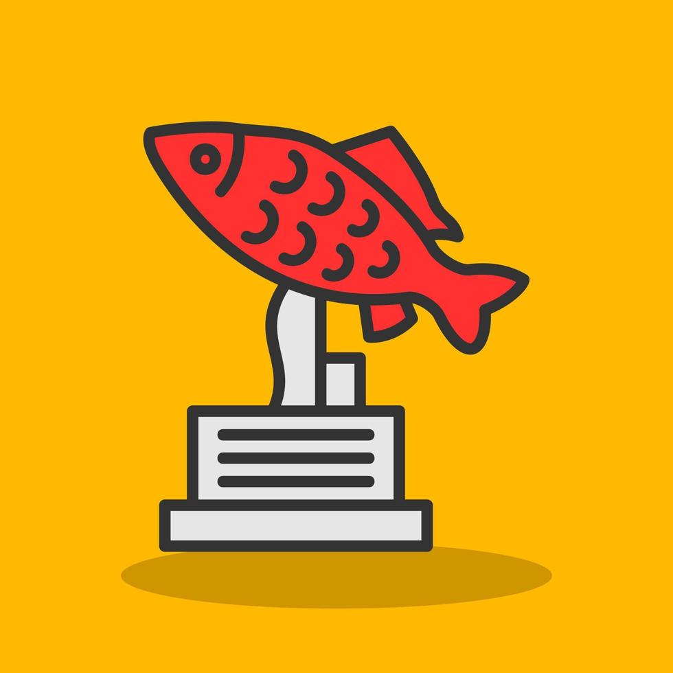 Fishing Trophy Vector Icon Design