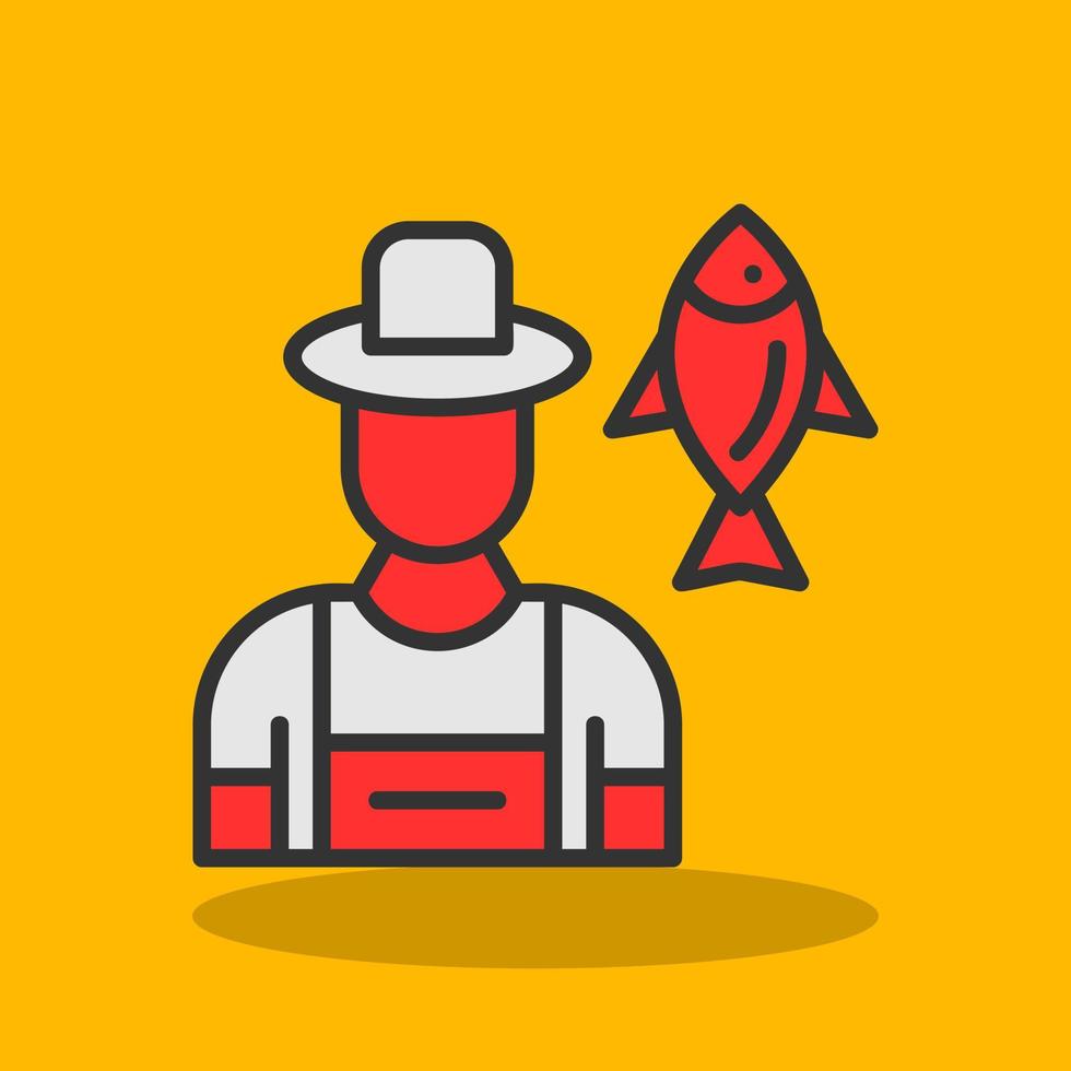 diseño de icono de vector de pescador