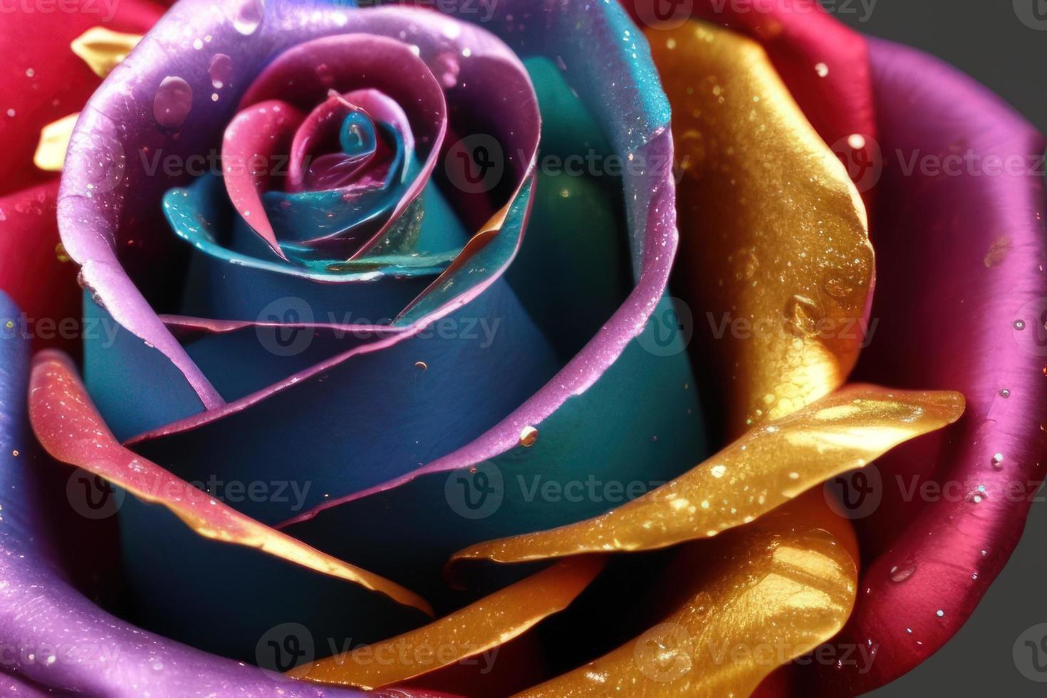 metallic colorful gold rose photo