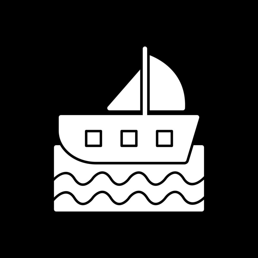 Sailing Boat Vector Icon Design