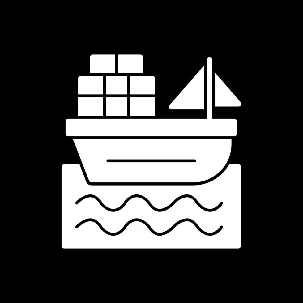 Cargo Boat Vector Icon Design