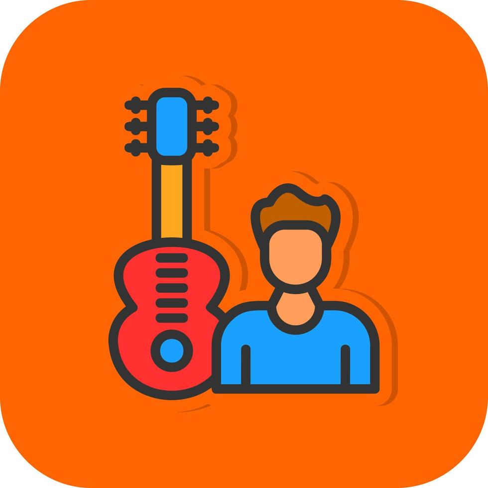 diseño de icono de vector de guitarrista