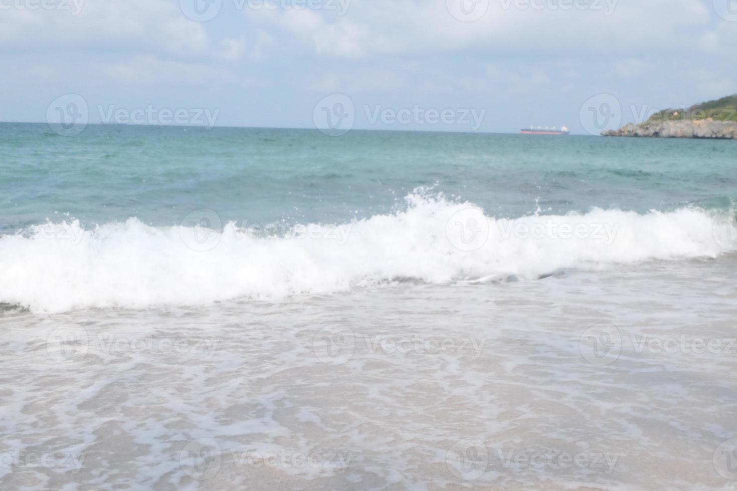 Summer times of sea, sand, beach, sun. View of beautiful beach island in Thailand. For use as background, wallpaper, screen saver. Summer or holiday or vacation or peace or calm or fresh concept. photo