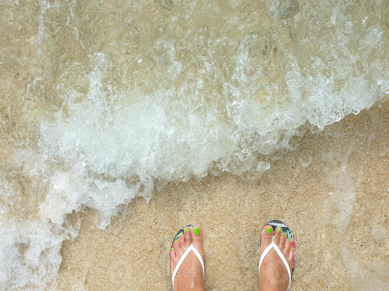 Summer times of sea, sand, beach, sun. View of beautiful beach island in Thailand. For use as background, wallpaper, screen saver. Summer or holiday or vacation or peace or calm or fresh concept. photo