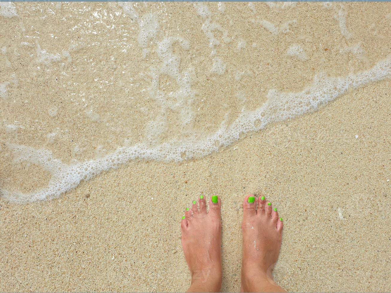 Summer times of sea, sand, beach, sun. View of beautiful beach island in Thailand. For use as background, wallpaper, screen saver. Summer or holiday or vacation or peace or calm or fresh concept. photo