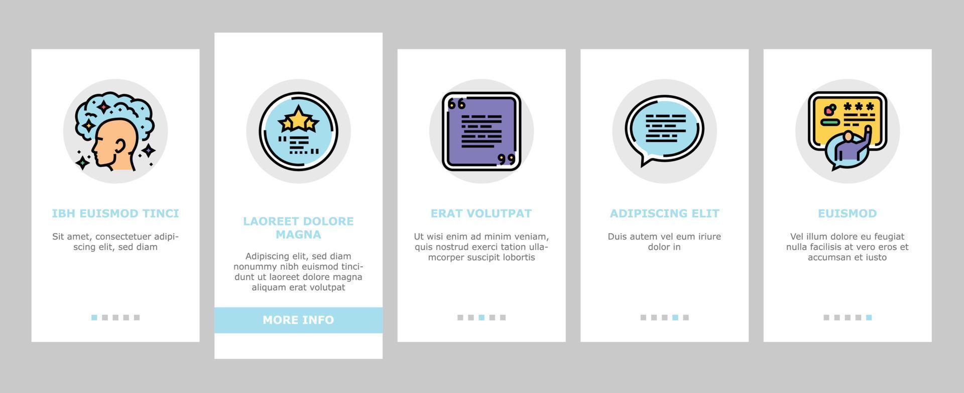 testimonial customer review onboarding icons set vector