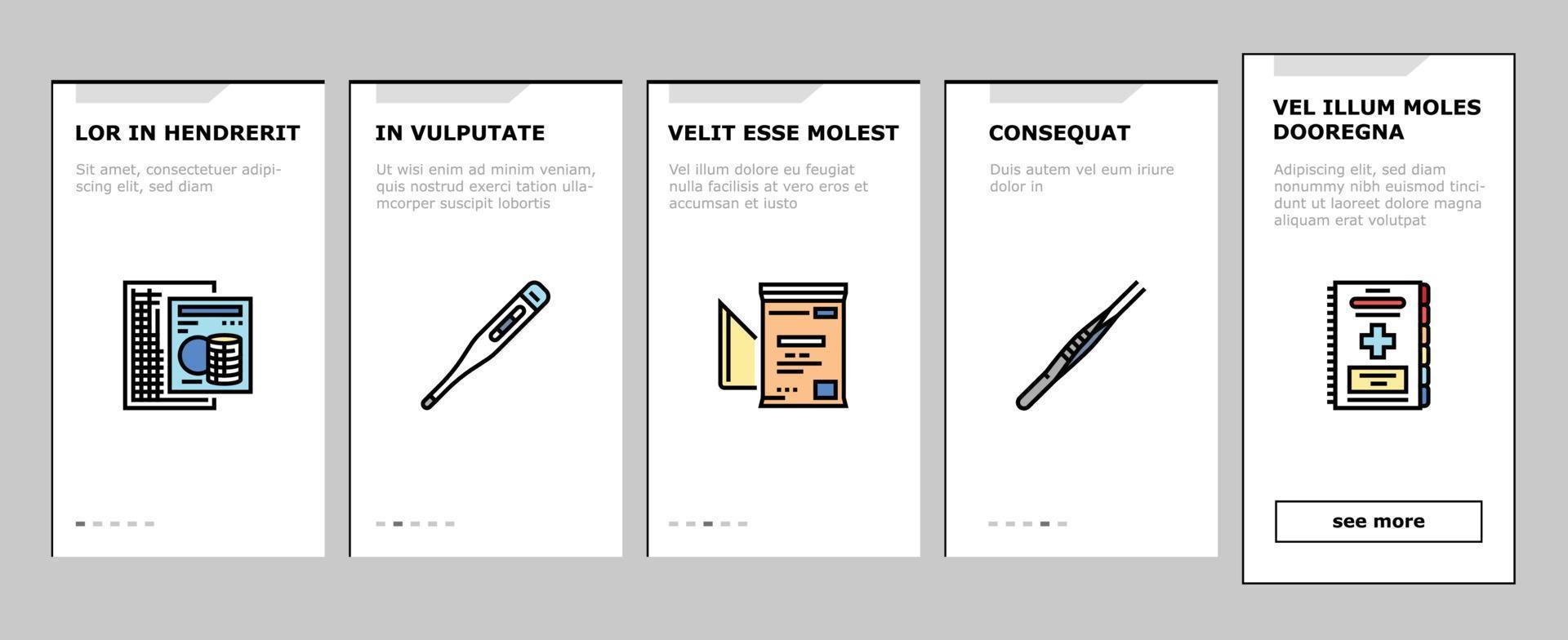 first aid emergency medical onboarding icons set vector