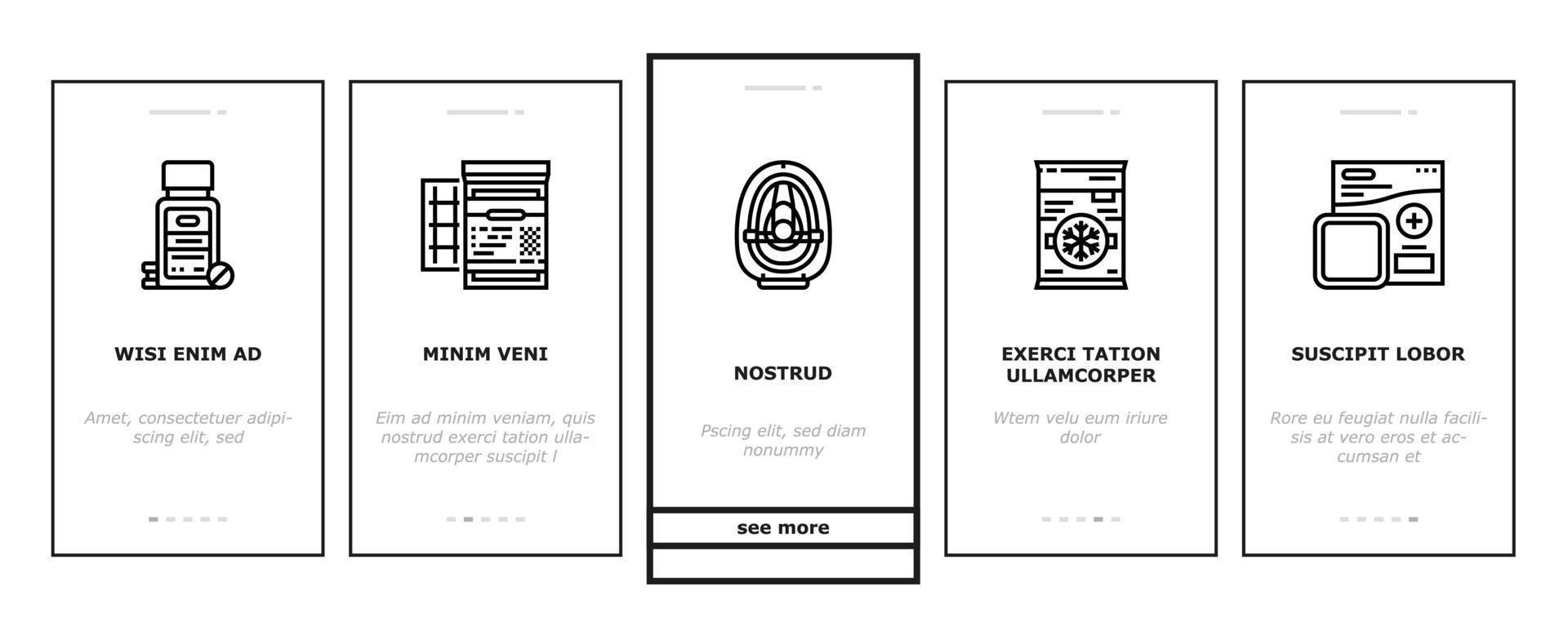 first aid emergency medical onboarding icons set vector