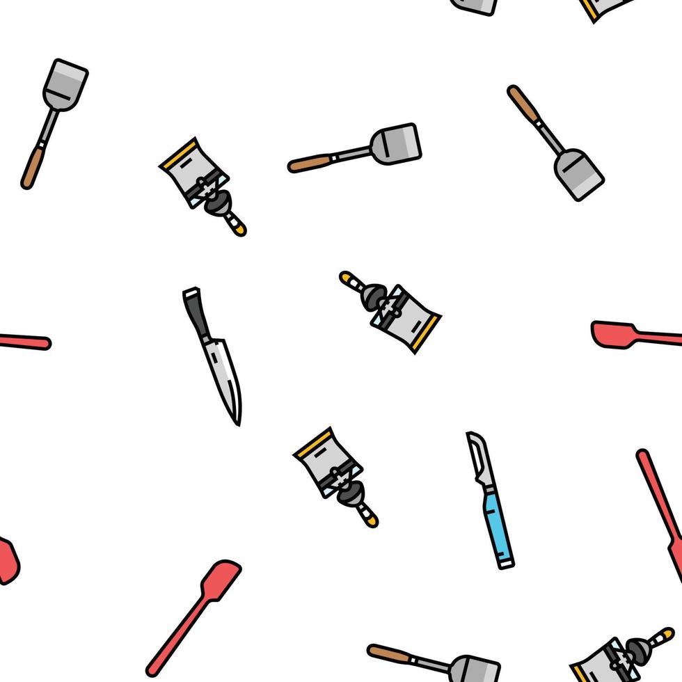 cookware kitchen cooking food vector seamless pattern