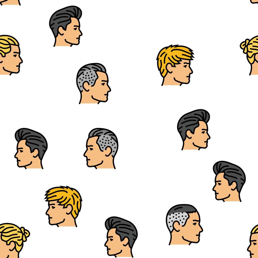 hairstyle portrait hair fashion vector seamless pattern