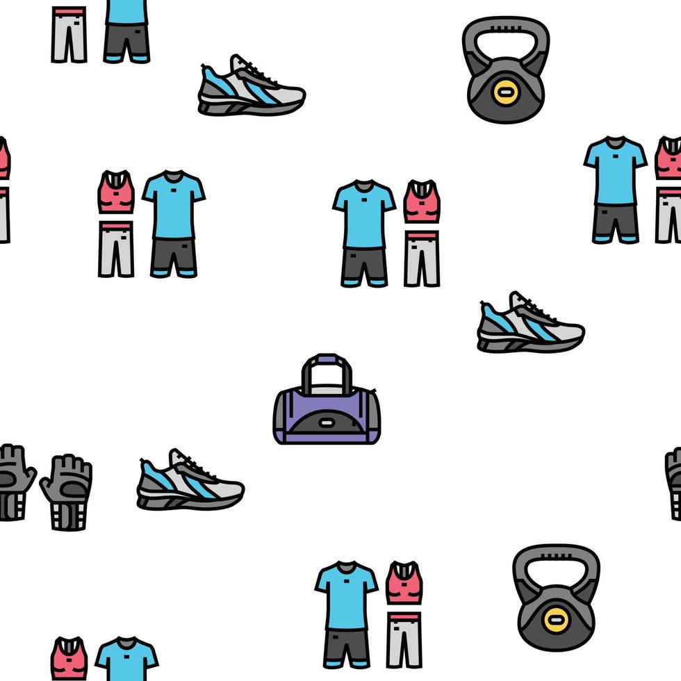fitness sport gym healthy vector seamless pattern